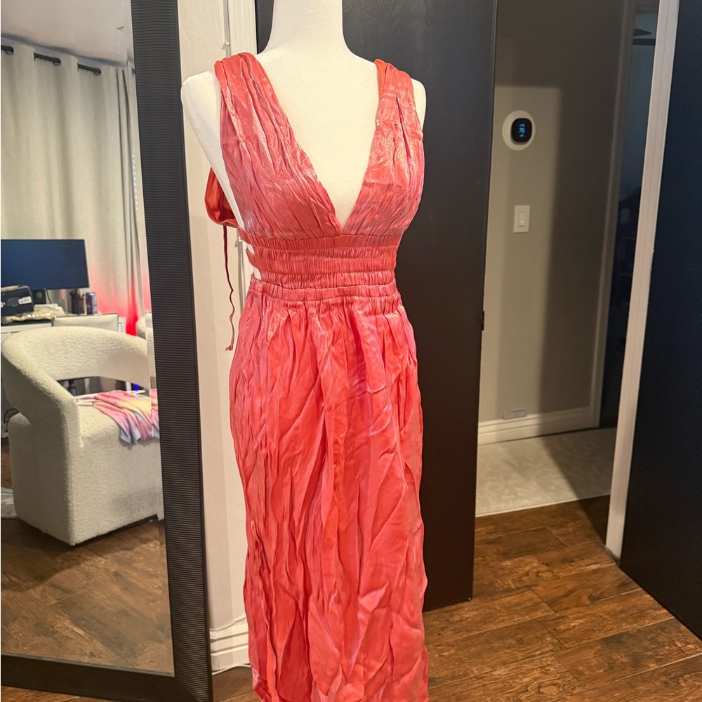 Elegant Coral Evening Dress
